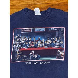 New England Patriots Super‎ Bowl The Last Laugh T-Shirt Mens Medium Blue Funny